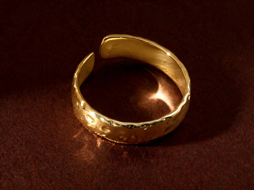 Bague Jonc Large Martelée — Anneau Ouvert | Collection Martelée