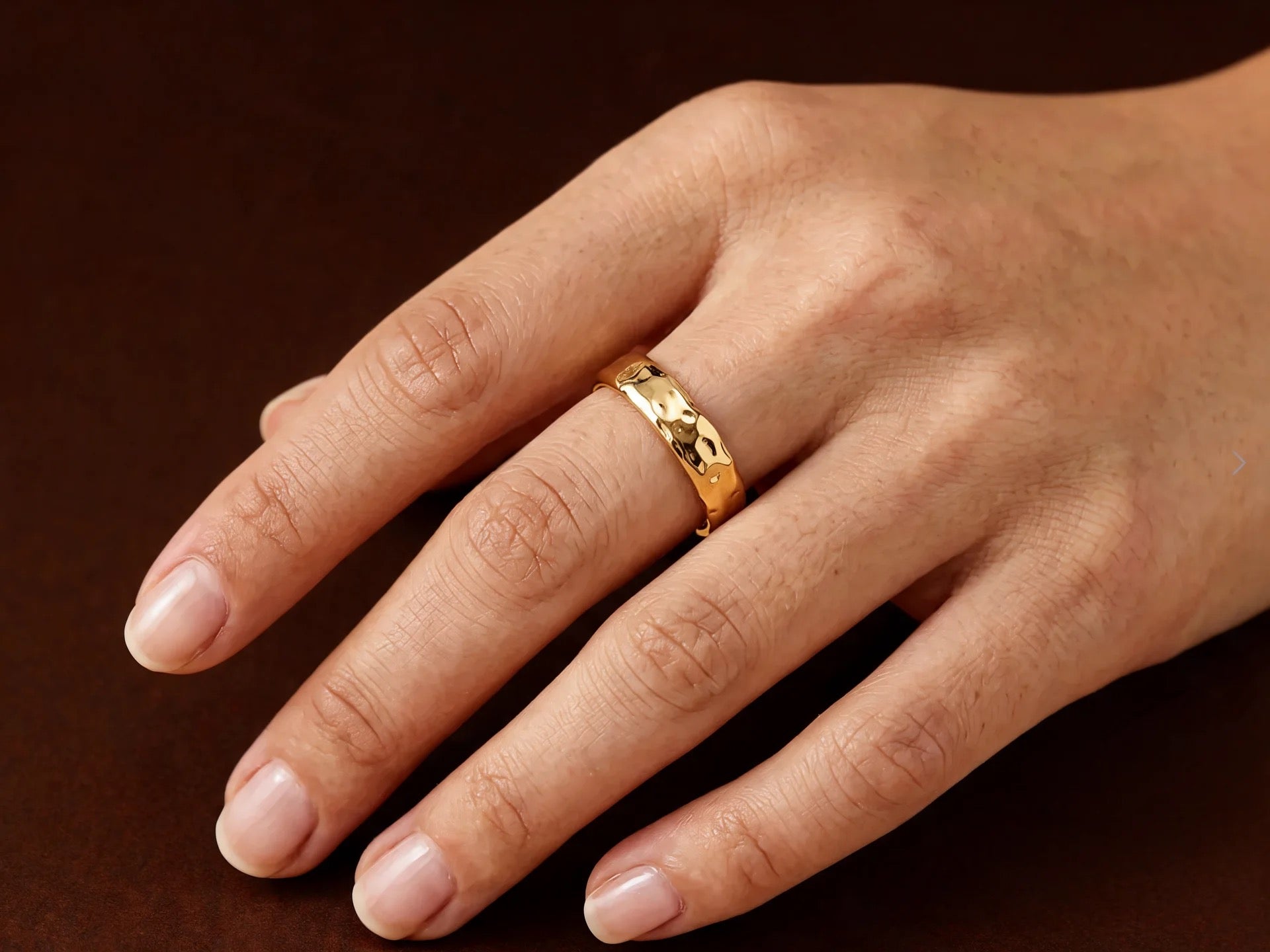 Bague Jonc Large Martelée — Anneau Ouvert | Collection Martelée