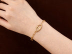 Bracelet Chaîne Maille Rectangle — Maillon Ancre Doré | Collection Martelée