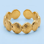 Bague Anneau Coquillages Dorés — Collection Océan ZORVAE